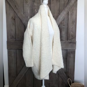 Lou & Grey cream Boucle Wool Open front cardigan Sz XS